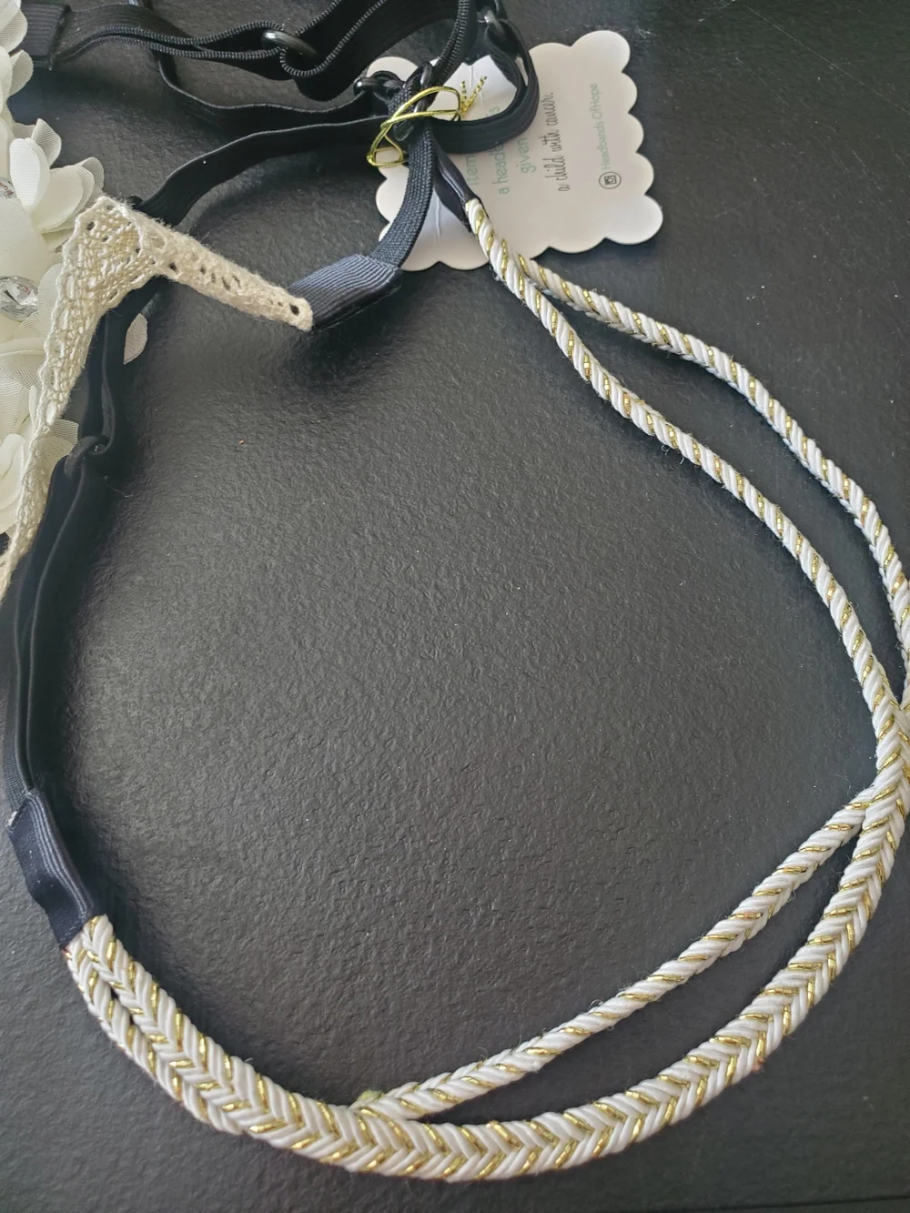 Headbands of Hope cream fabric
